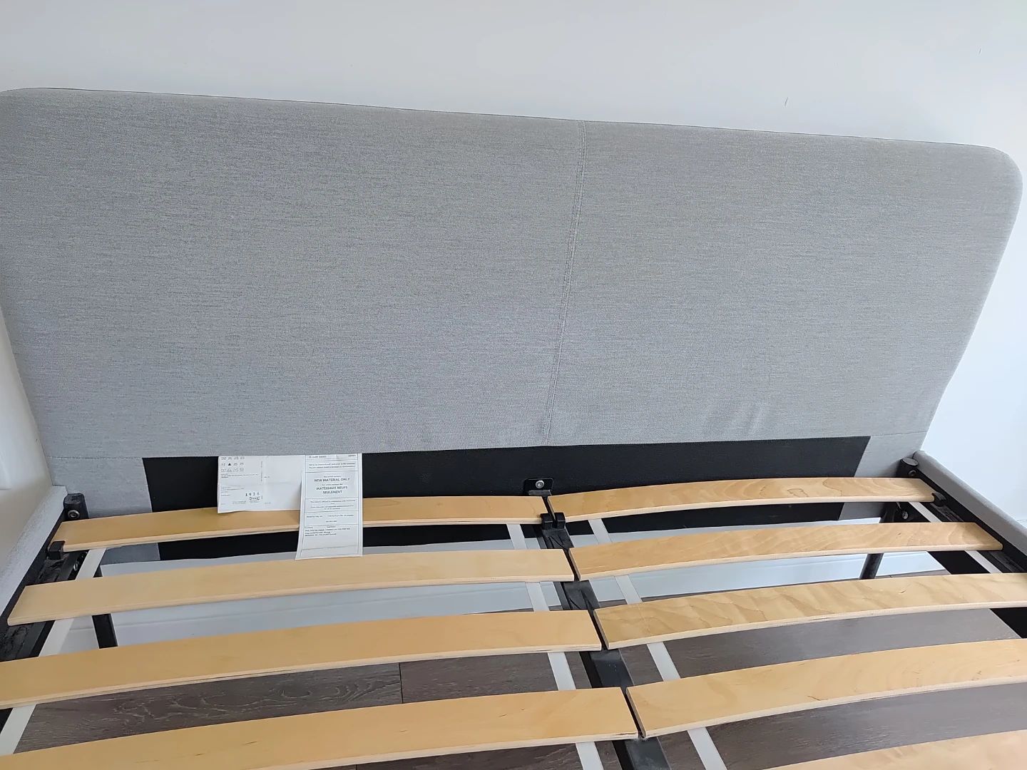 Ikea Grey Upholstered Bed Frame with Slats, full - photo 5