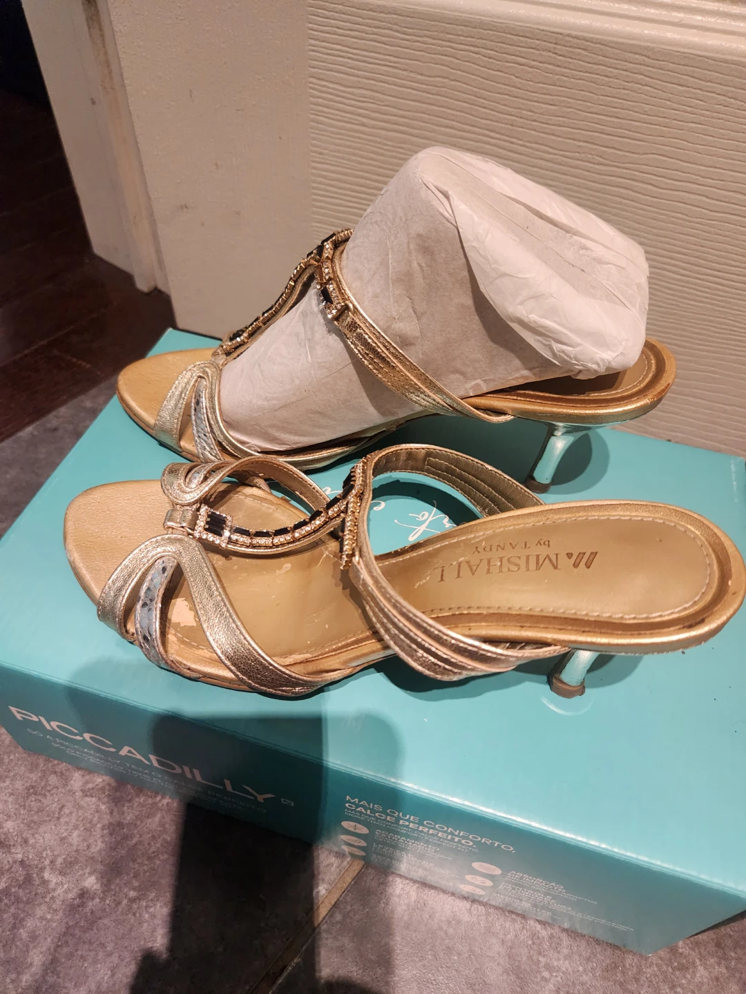 M. Mishael by Tandy Gold Embellished Heeled Sandals - photo 2