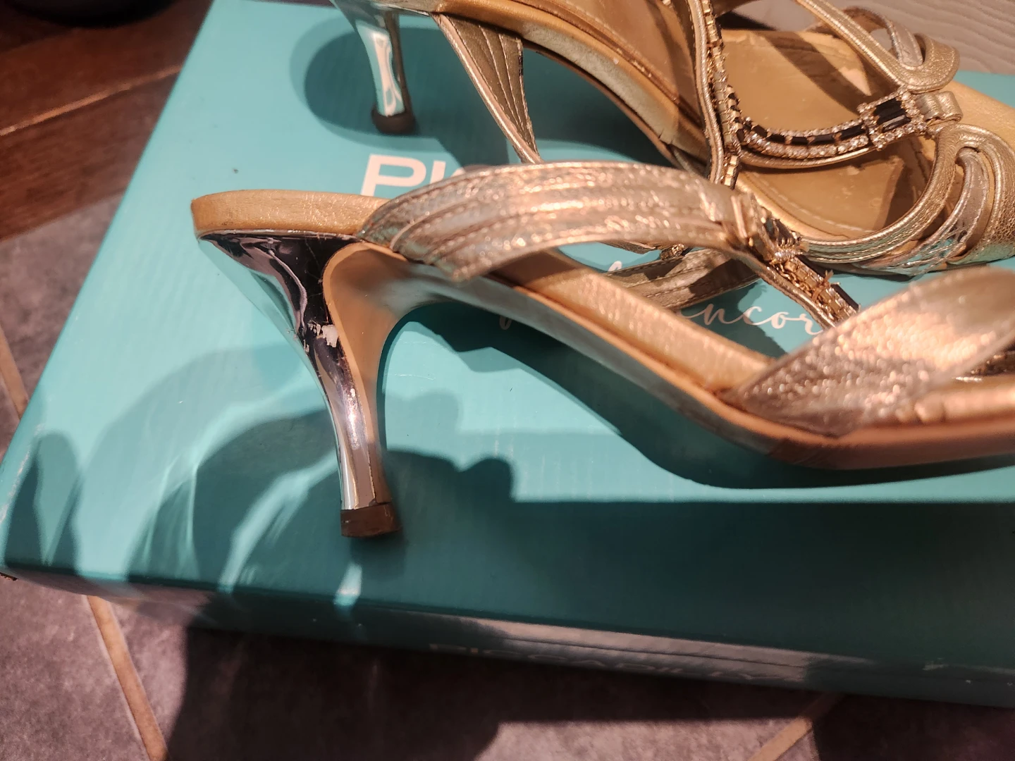M. Mishael by Tandy Gold Embellished Heeled Sandals - photo 4