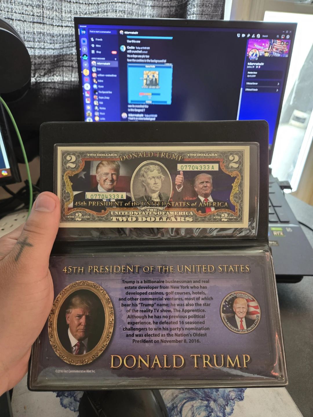 Donald Trump 45th President Commemorative Dollar Bill