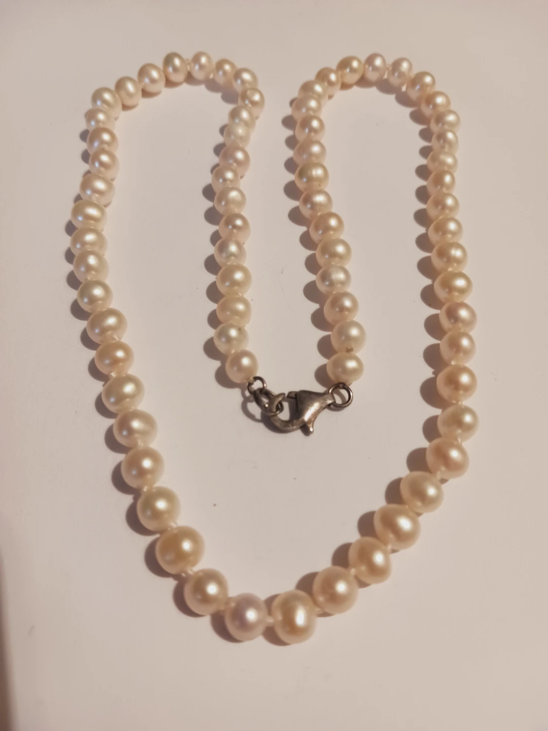 New! Sterling Silver 925 Cultured Freshwater Pearl Necklace - photo 2