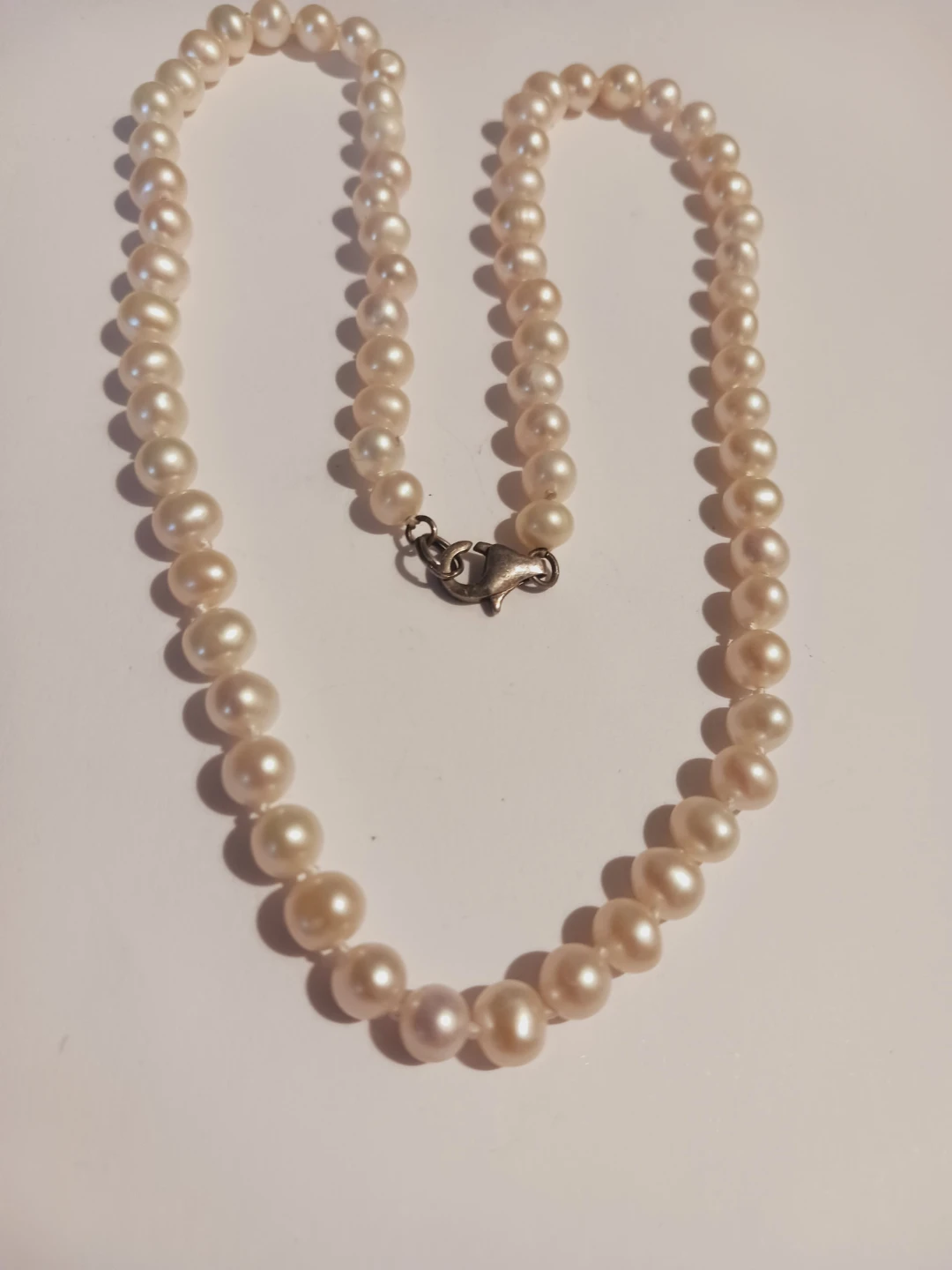 New! Sterling Silver 925 Cultured Freshwater Pearl Necklace - photo 3