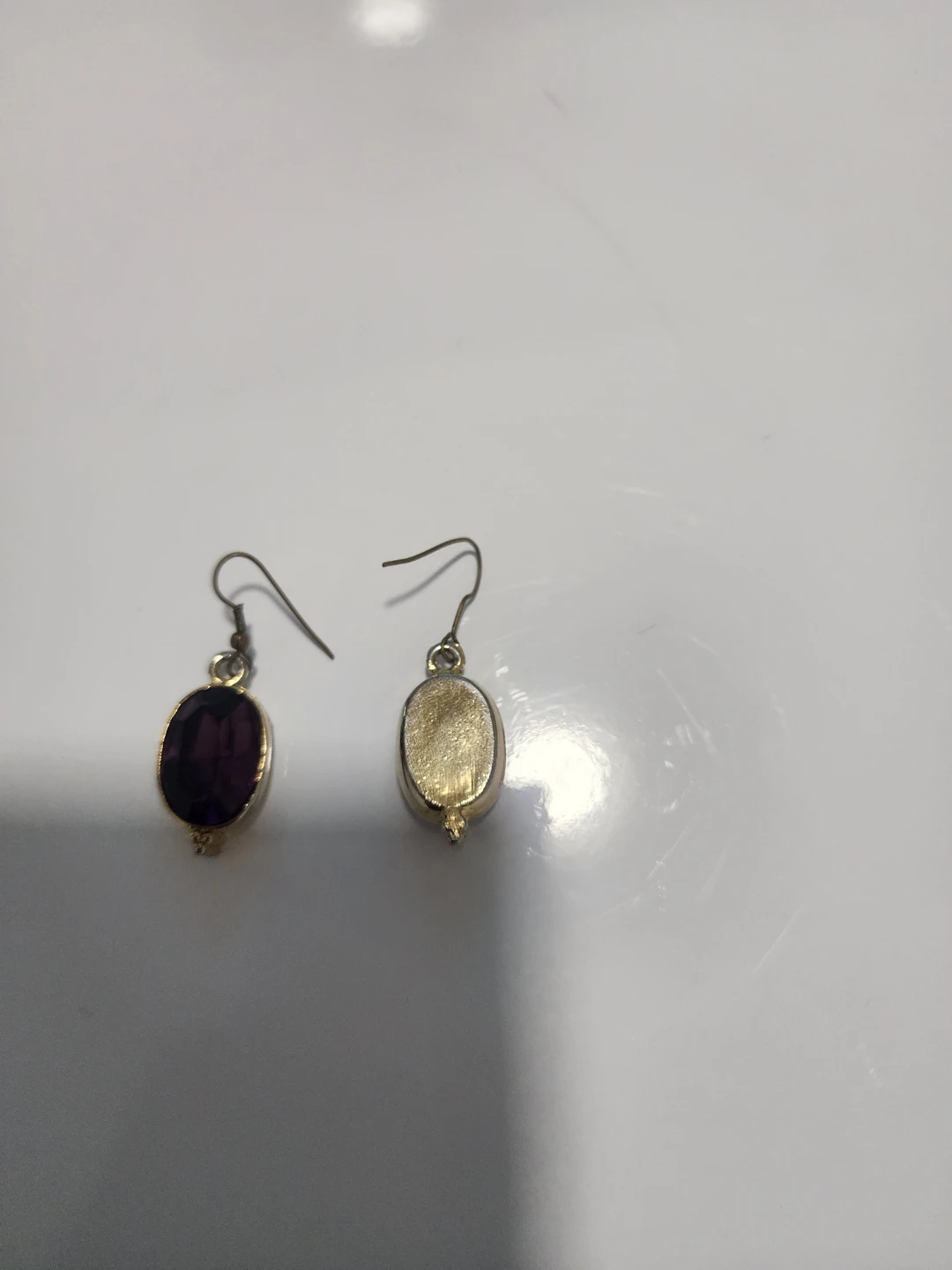 Purple Gemstone Dangle Earrings - photo 2