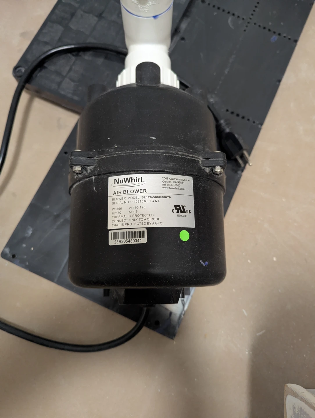 NuWhirl Whirlpool Bath Pump & Air Blower System - photo 3