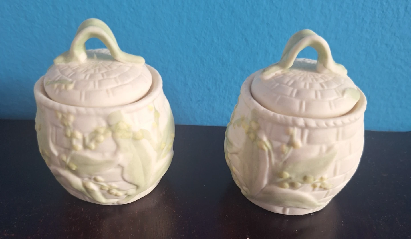 Two Vintage Ceramic Lidded Jars