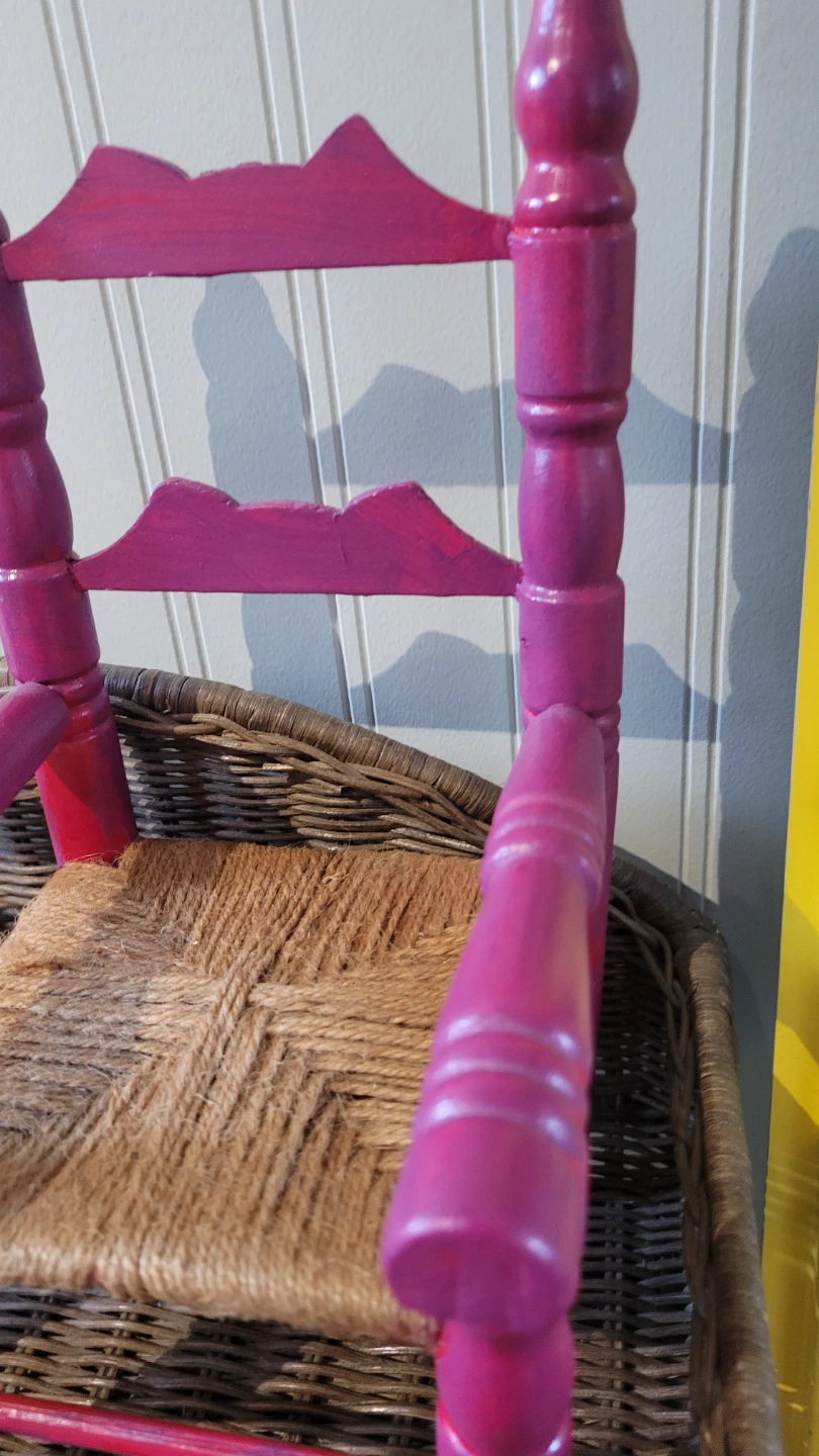 Vintage Small Wooden Woven  Decorative Chairs.Toys. dolls - photo 3