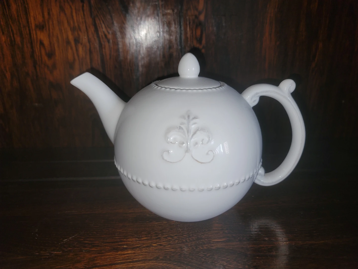 Grace White Ceramic Teapot