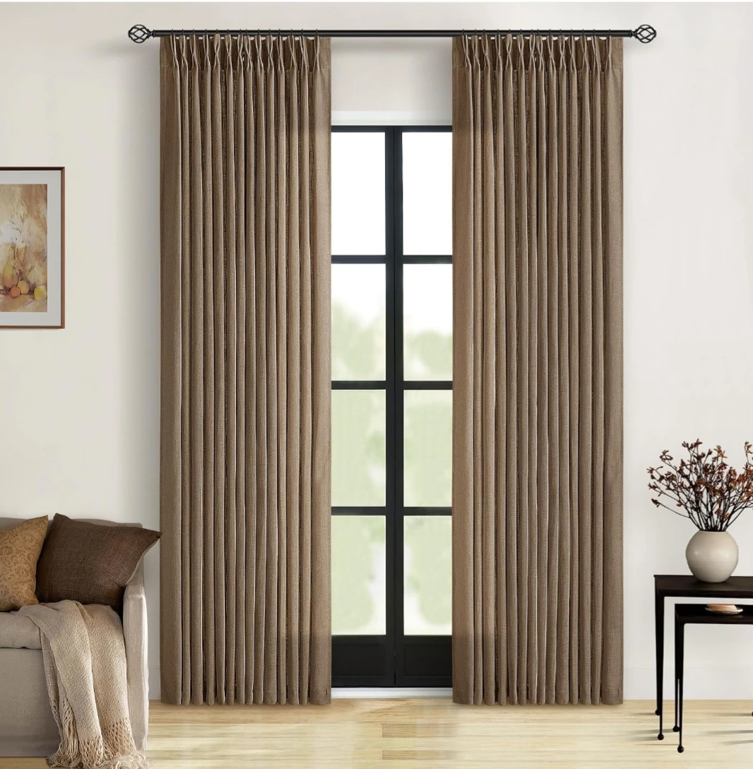 TwoDrapes 100% Blackout Linen Curtains
