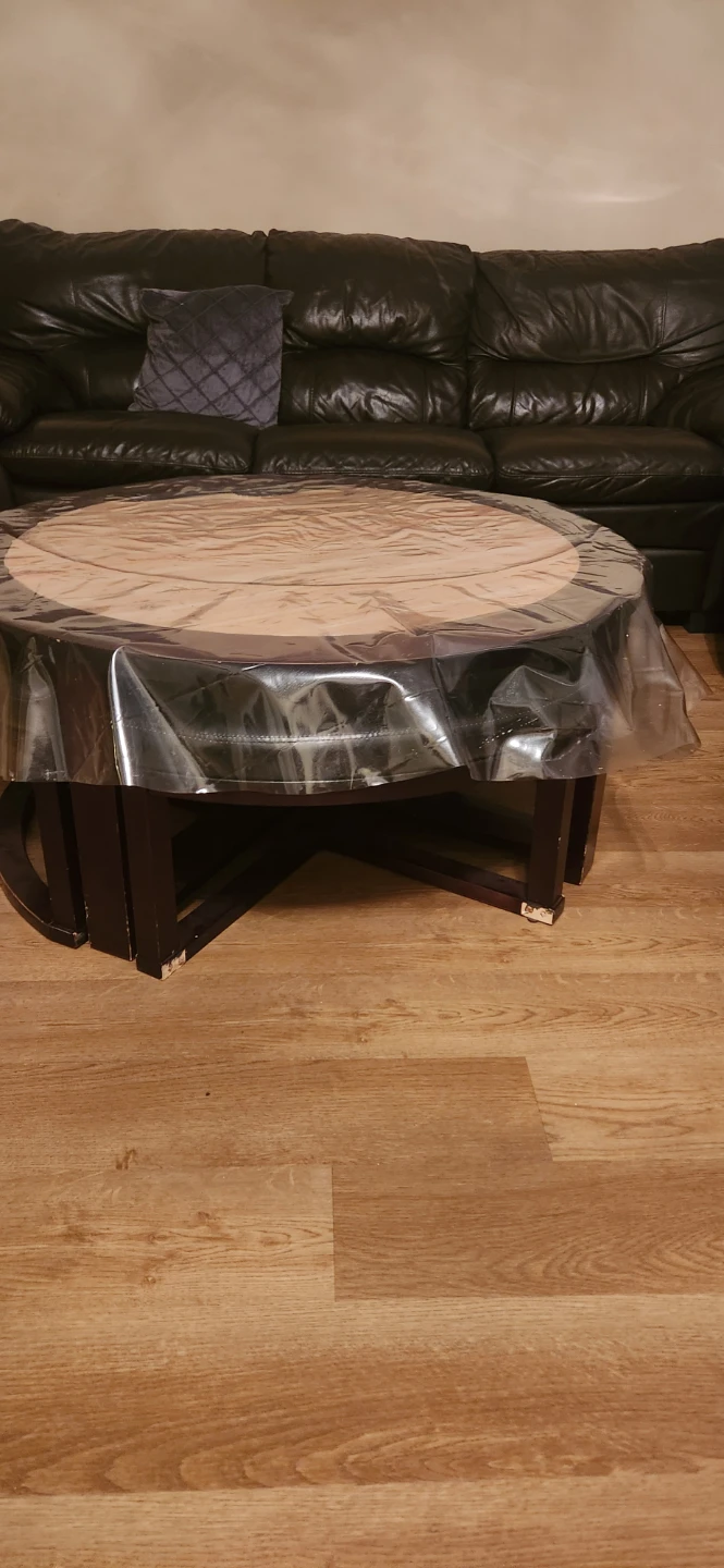 Round End Table with Glass Top Two sides table