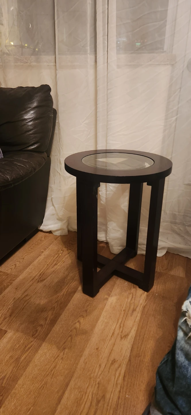 Round End Table with Glass Top Two sides table - photo 2