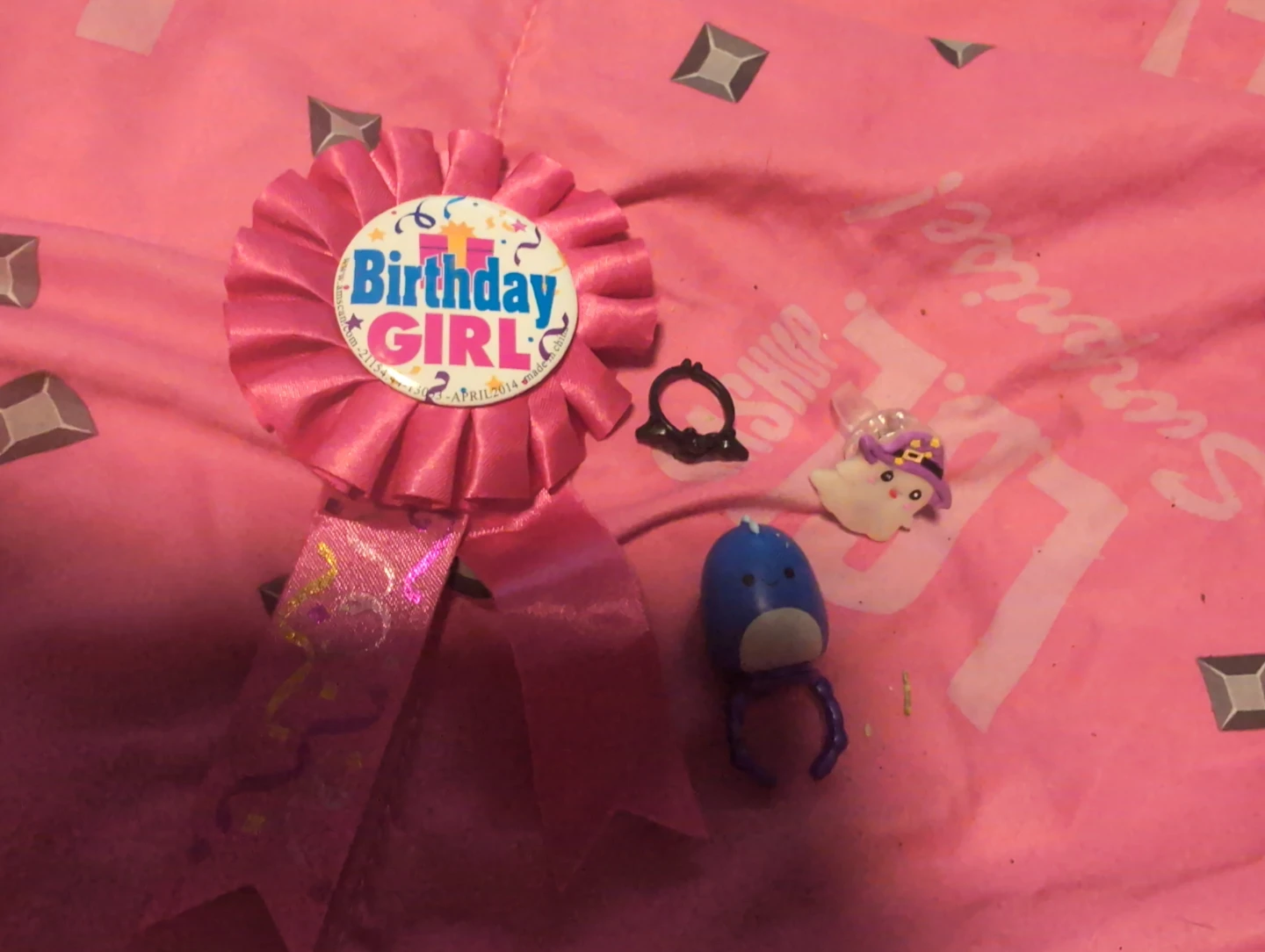 Birthday Girl Rosette and Rings