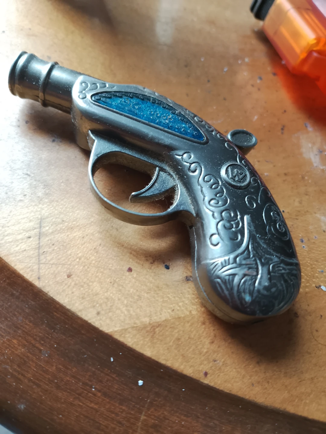 Vintage Metal Pistol Shaped Lighter