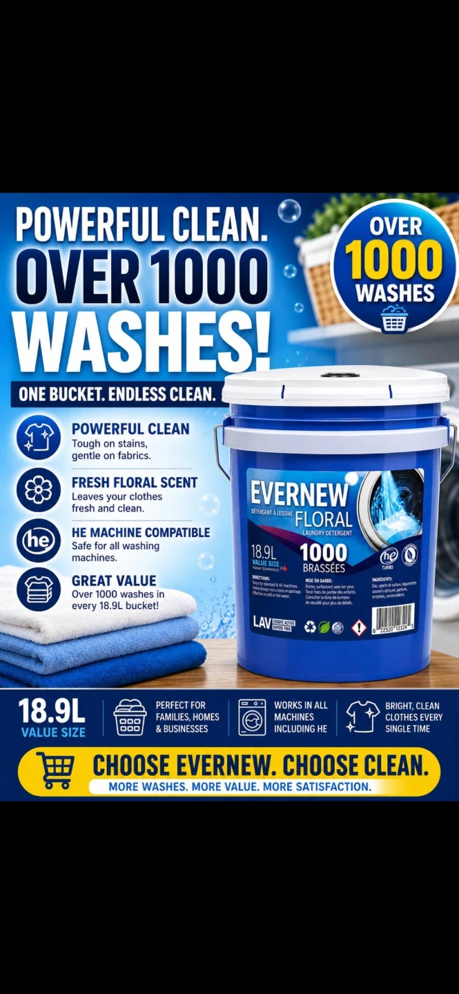 EVERNEW Floral Laundry Detergent Bucket - 18.9L