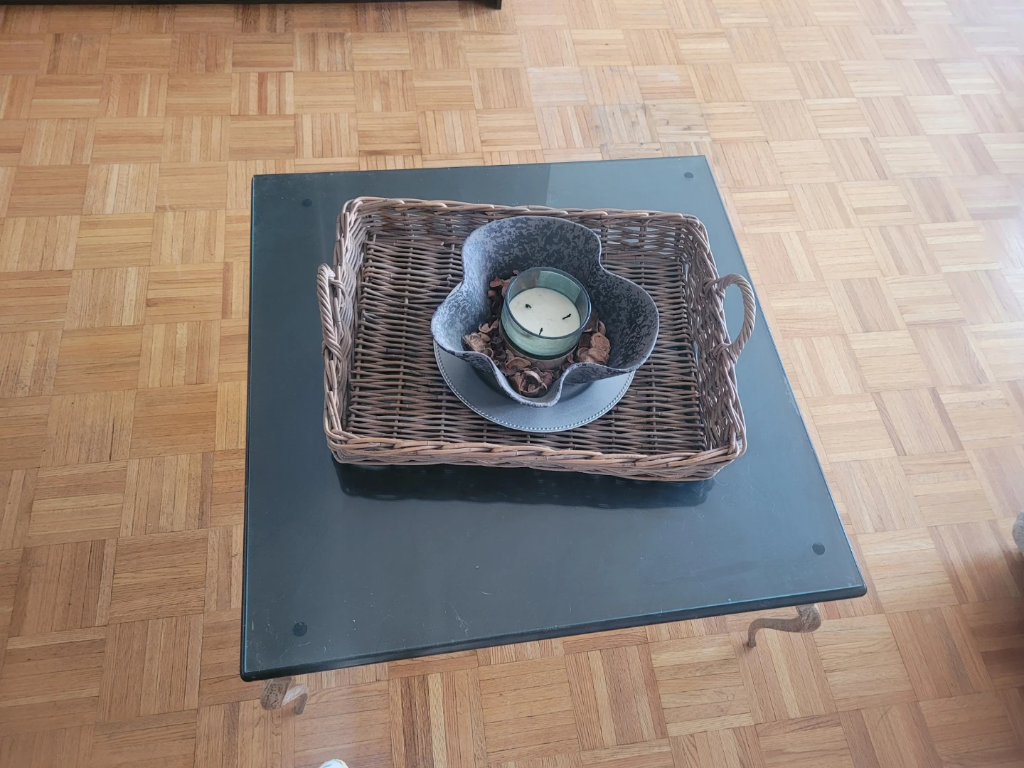Glass Top Coffee and side Tables with Ornate Base - photo 2