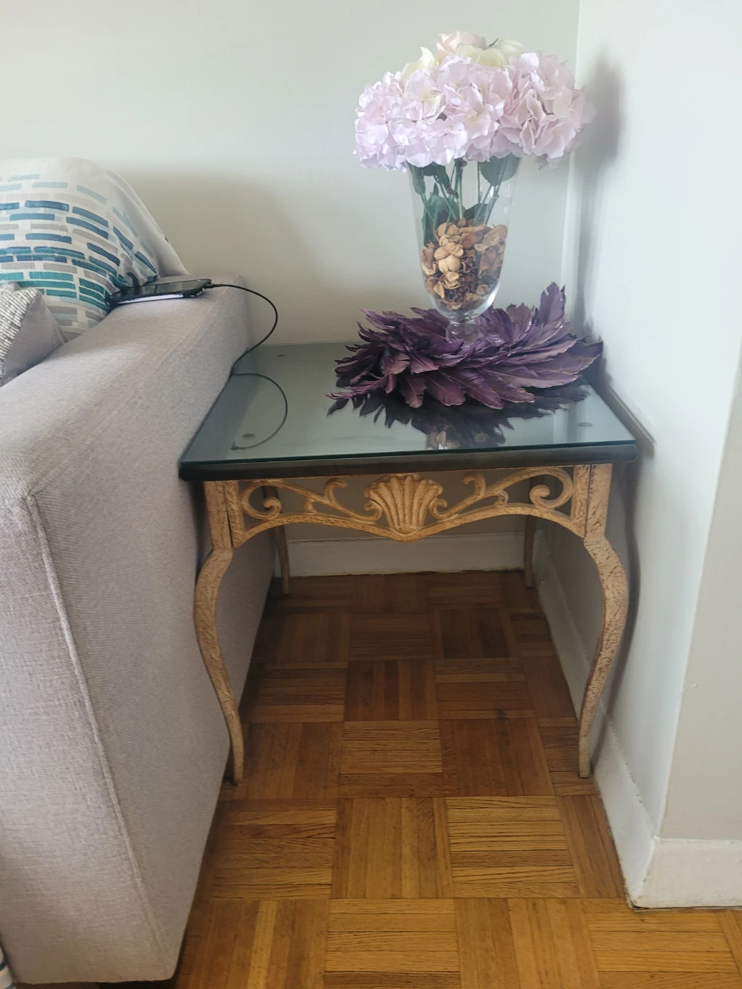 Glass Top Coffee and side Tables with Ornate Base - photo 4