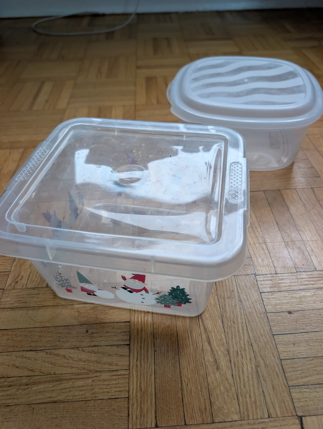 Set of 2 Christmas Themed Food Storage Containers