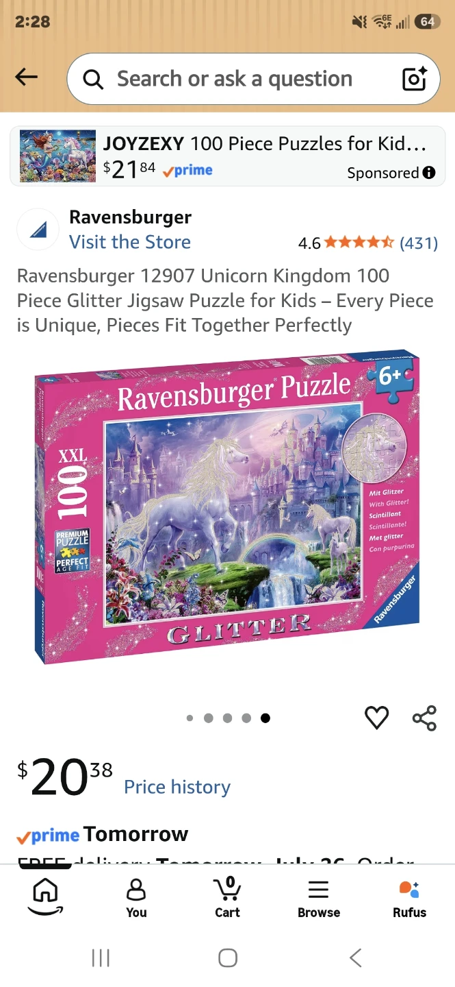 Ravensburger 100 Piece Unicorn Puzzle - photo 3