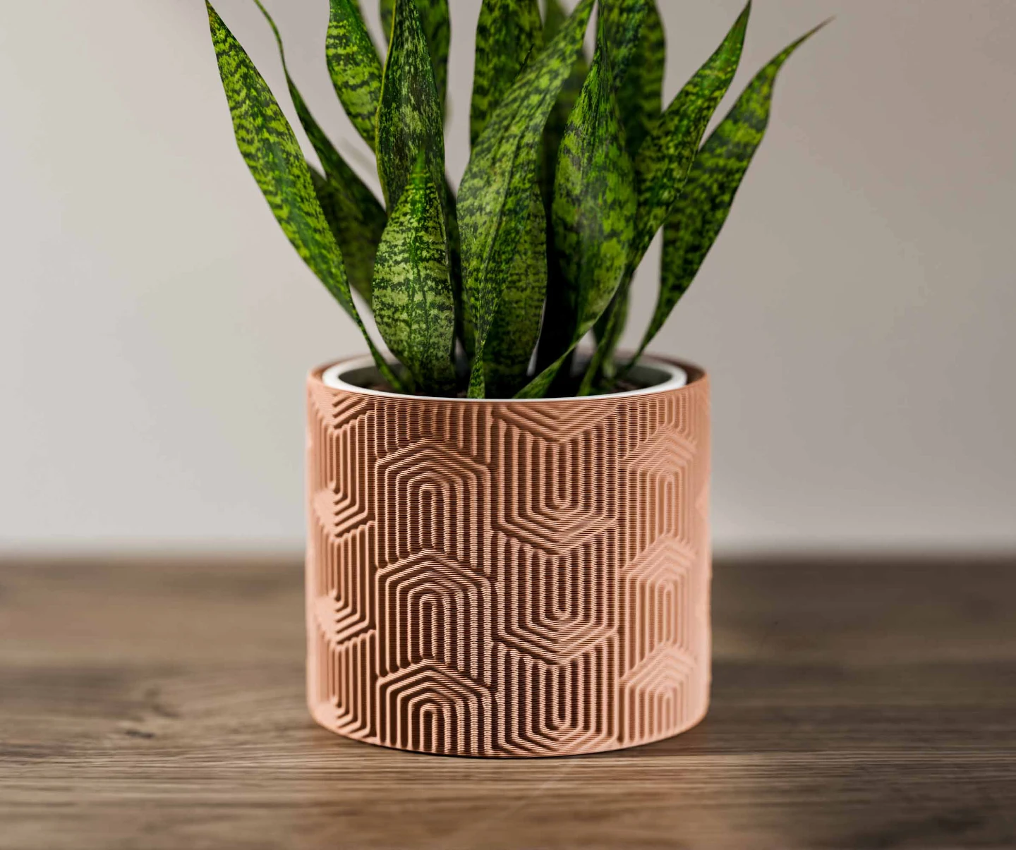 Geometric Pattern Planter Pot with drainage. - photo 2