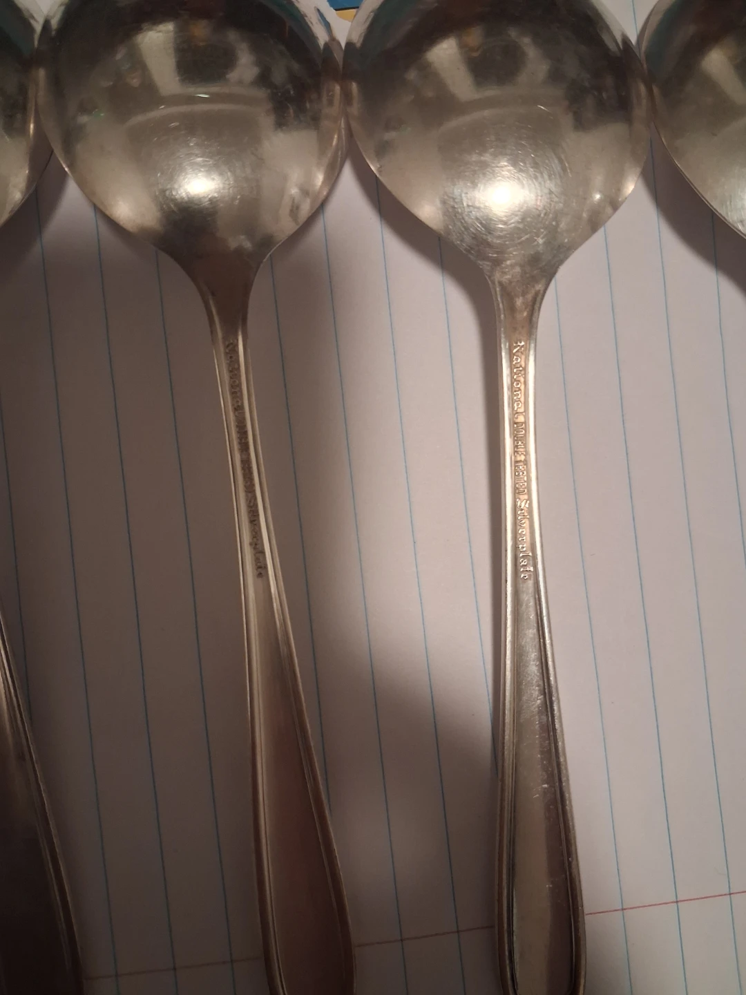 Set of 4 Silver Plated Soup Spoons