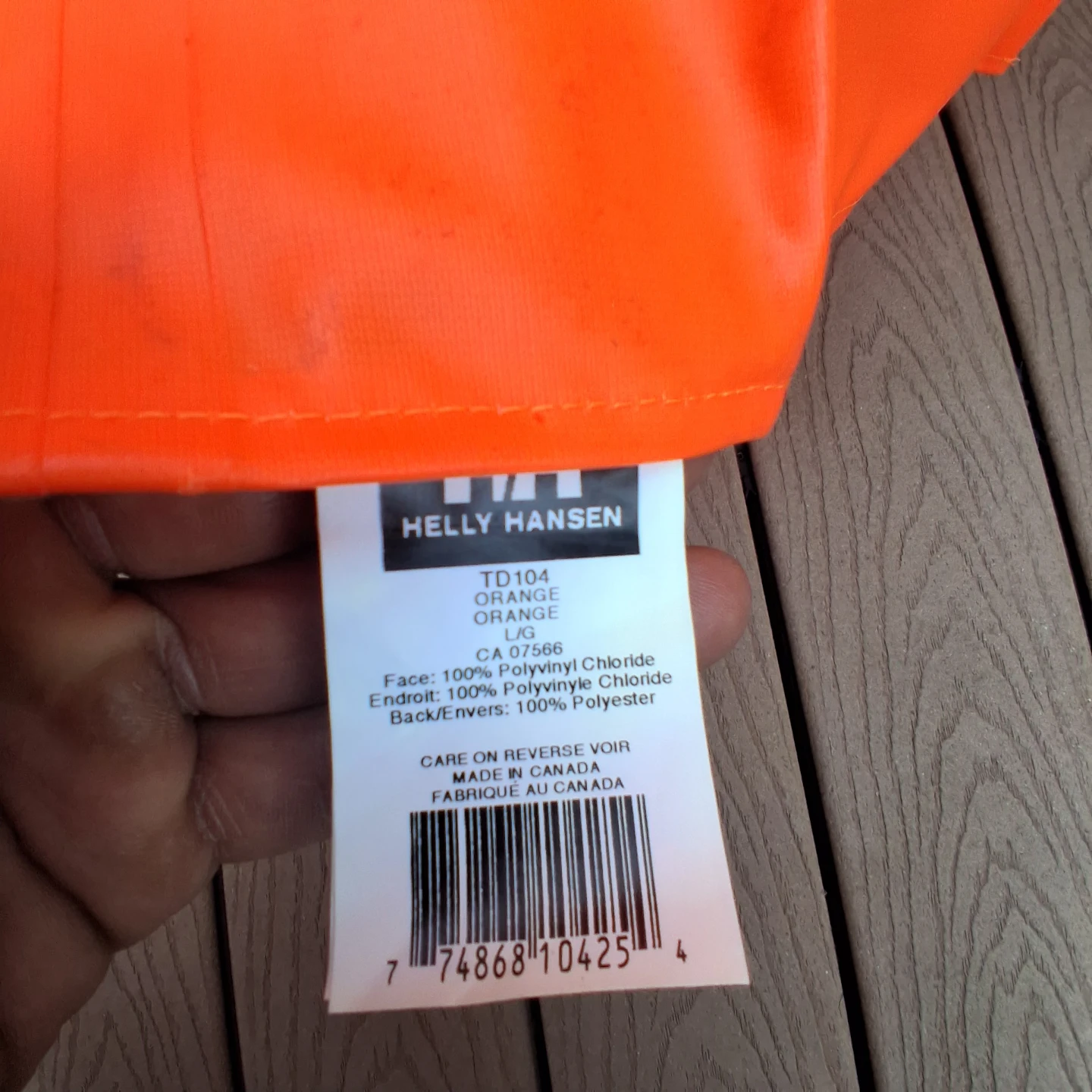 Helly Hansen Orange Rain Jacket - photo 2