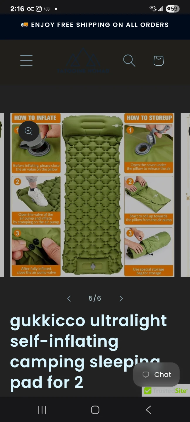 Ultralight self-inflating camping sleeping pad for 2 brand new - photo 4