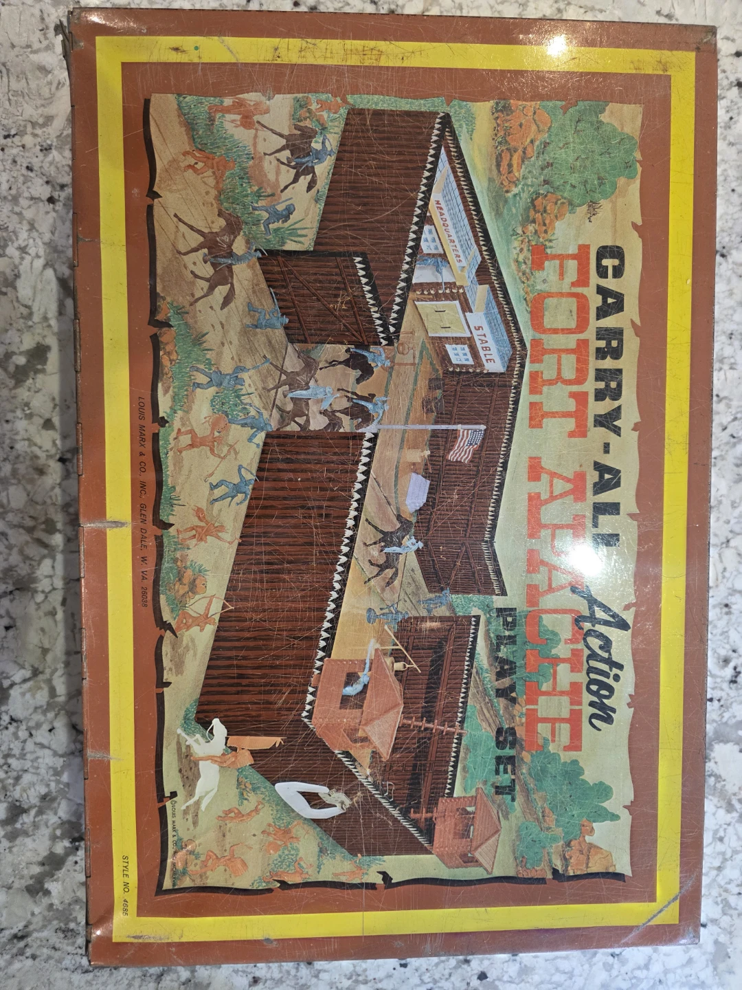 Vintage Louis Marx Fort Apache Carry-All Action Play Set #4685