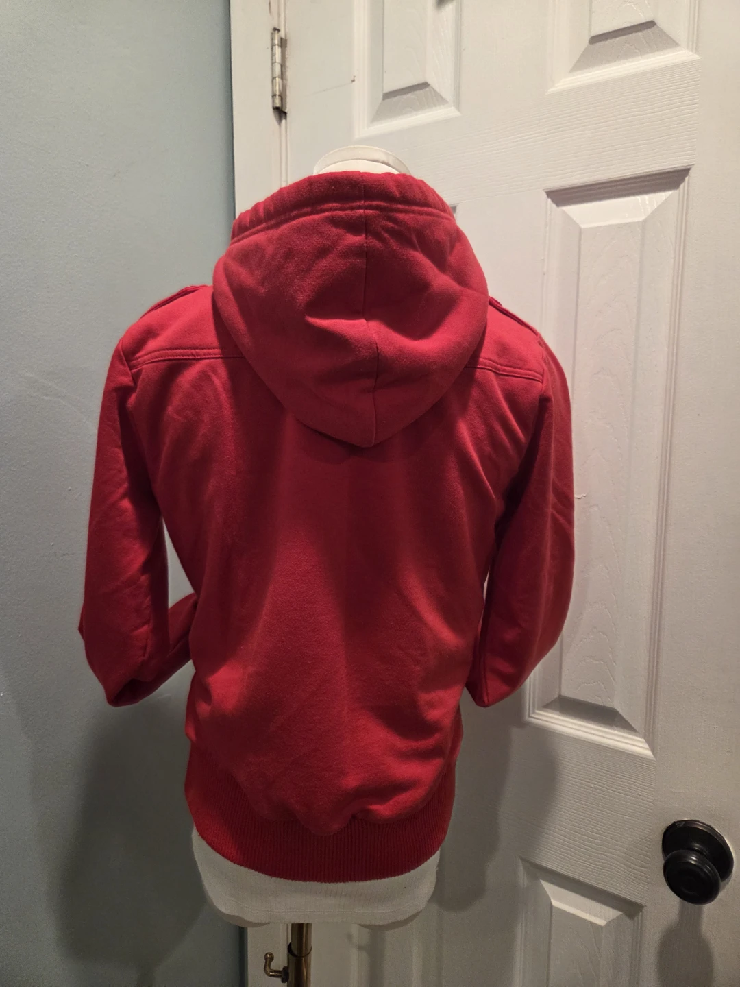 Red Zip-Up Hoodie with Pockets - photo 4