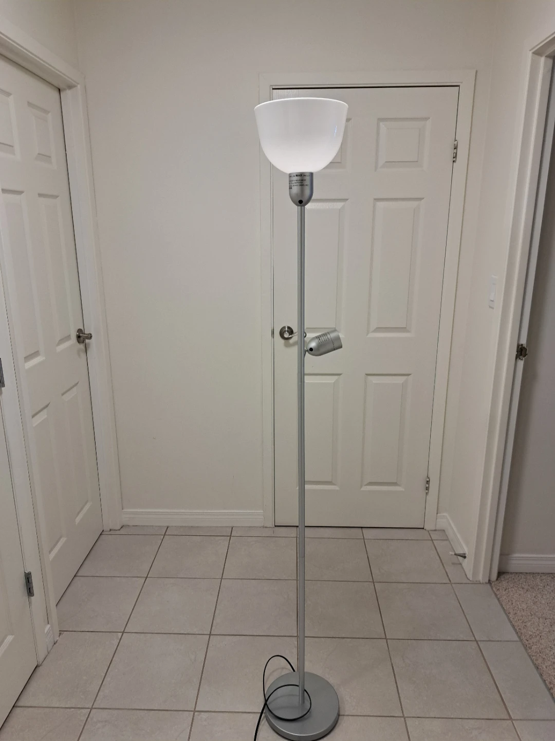 Silver Floor Lamp with Reading Light