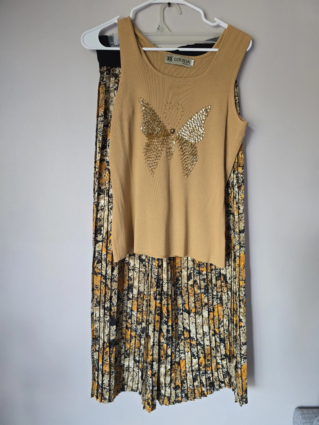 LuMee Butterfly Tank Top & Pleated Pants Set - photo 2