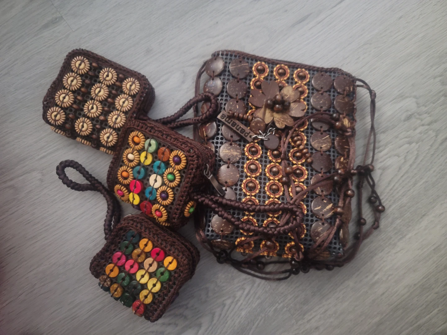 Panama Handmade Woven Bag Set with Coin Purses