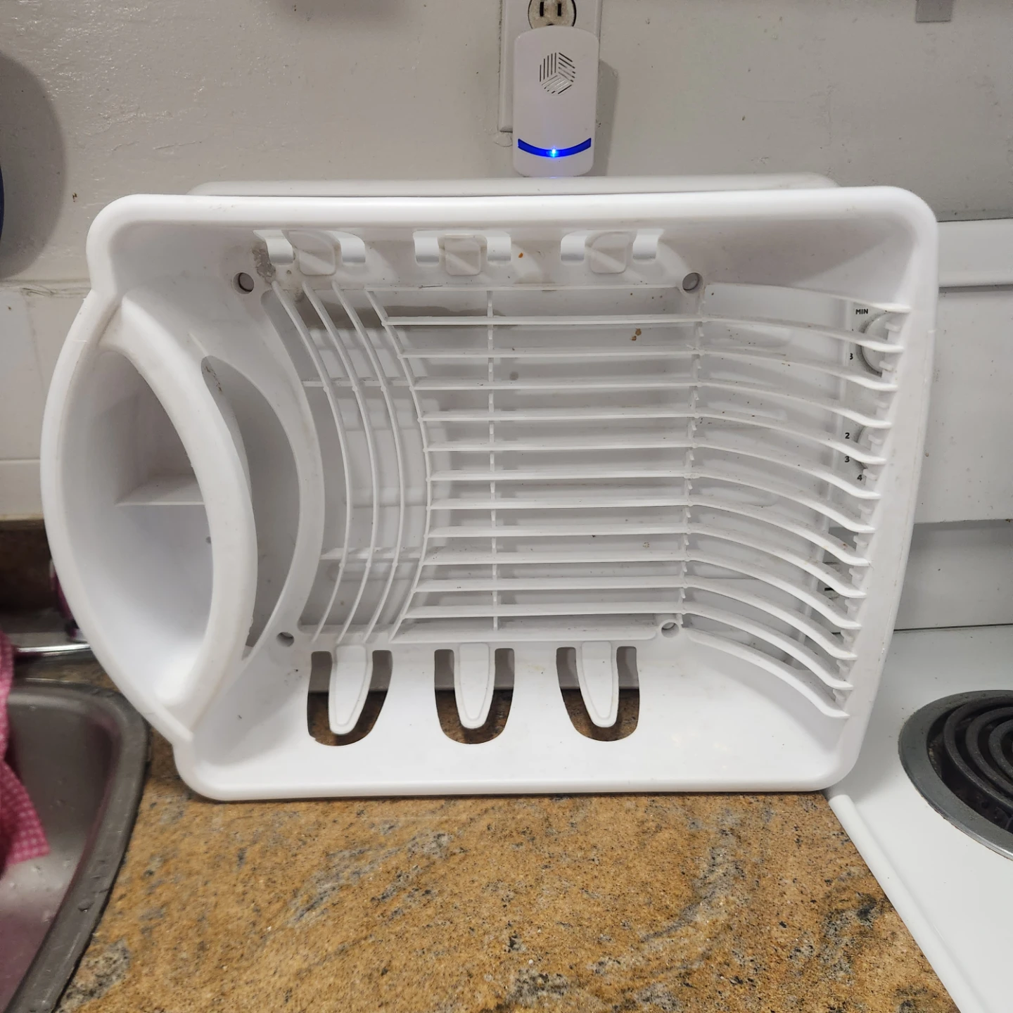 White Plastic Dish Rack with Utensil Holder