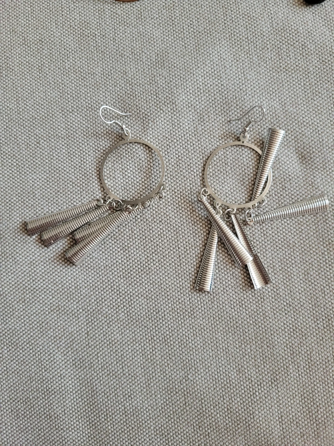 Silver Hoop Dangly Earrings