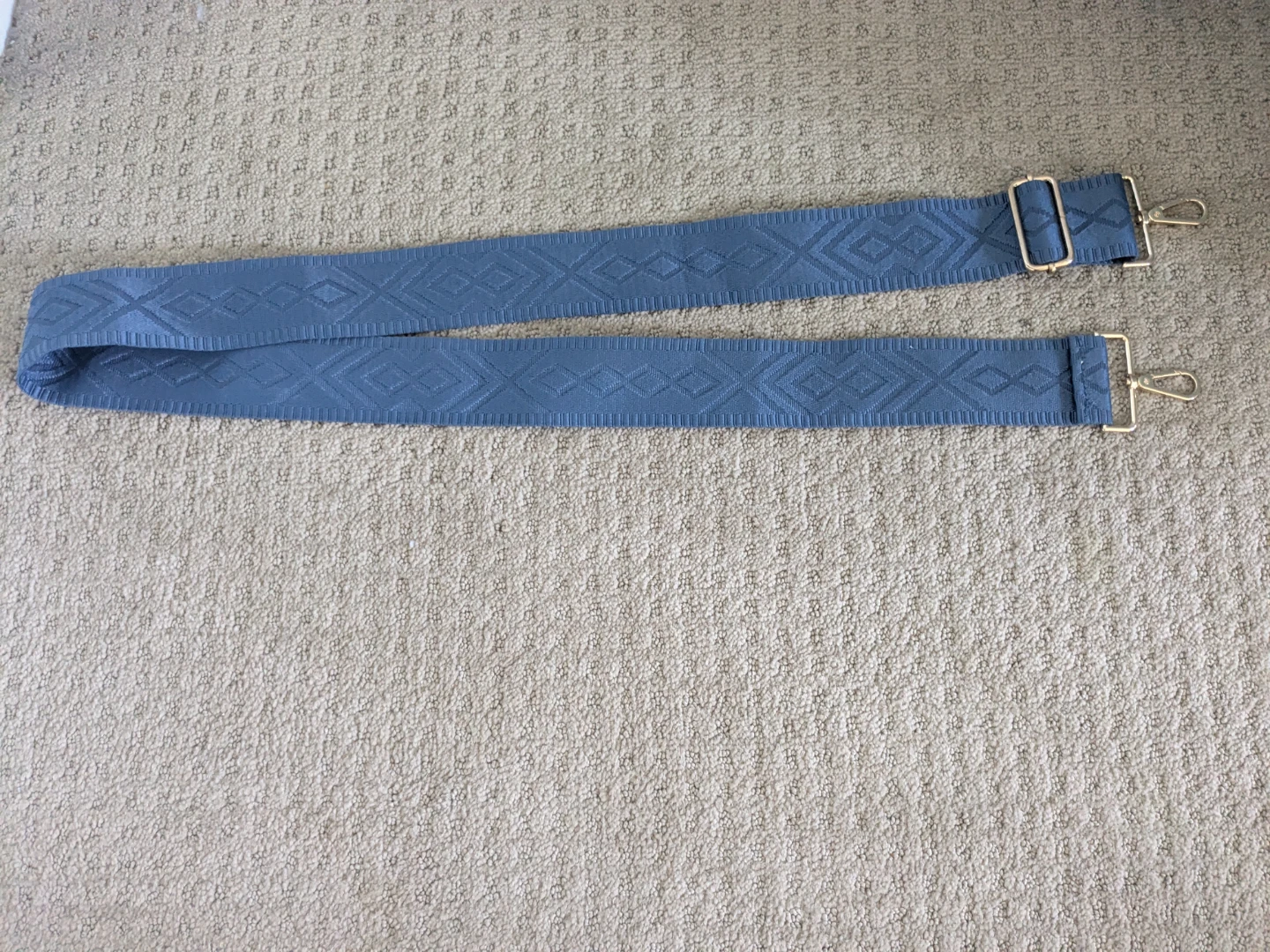 Blue Geometric Patterned Bag Strap