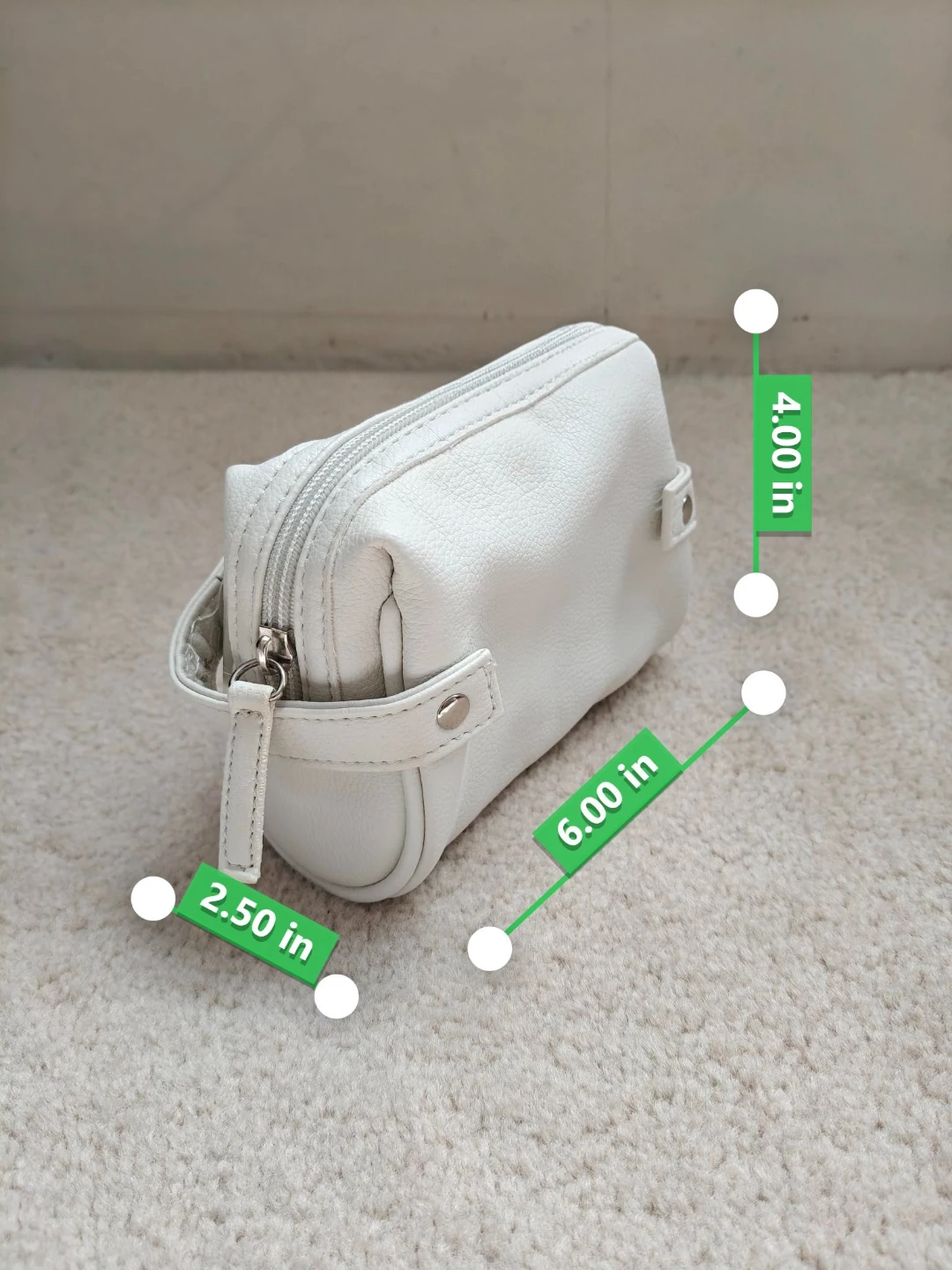 White Cosmetic Bag with Pouch - photo 2