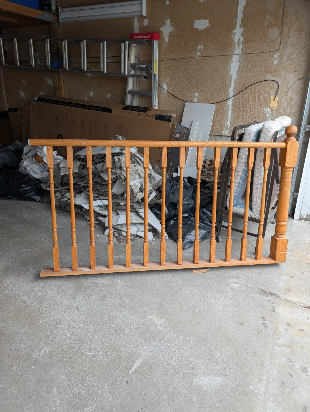 Wooden Stair Railing Section
