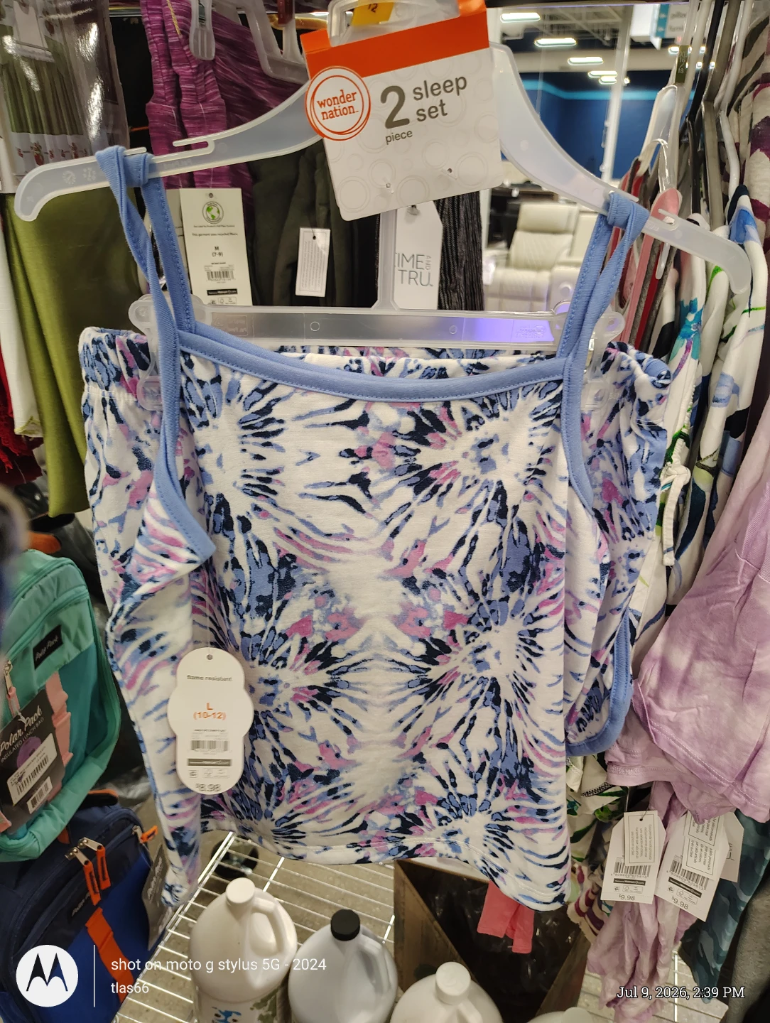 Wonder Nation Girls 2 Piece Pajama Set Size L (10-12)