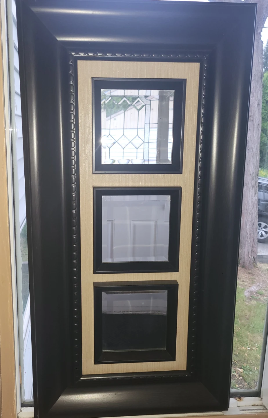 Black & Tan Decorative Mirror Panel