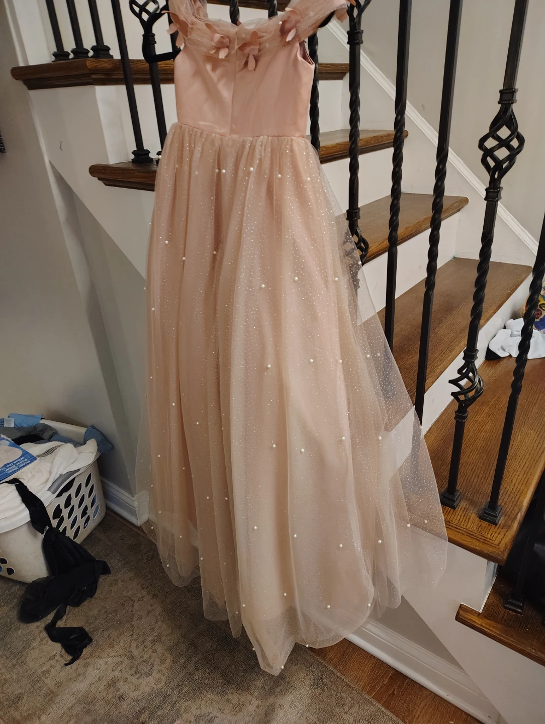 Rose Gold off the shoulder gown for little girl - photo 4