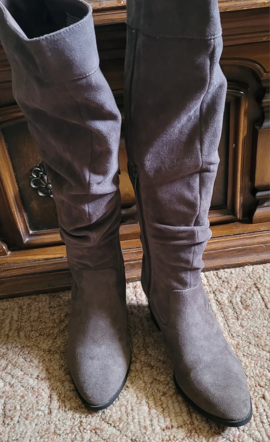 Time and Tru Women's Taupe Slouch Boots Size 9 - photo 2