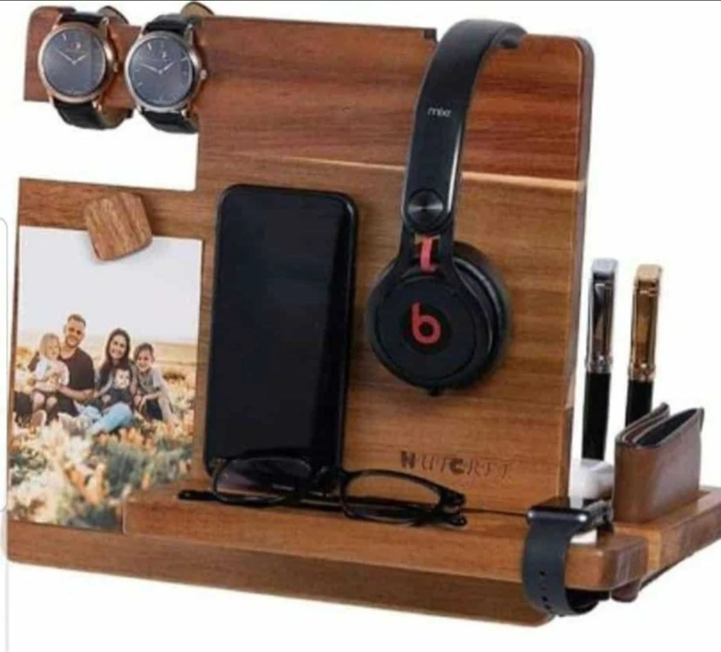 WUTCRFT -Wood Docking Station/Nightstand Organizer with .... - photo 3