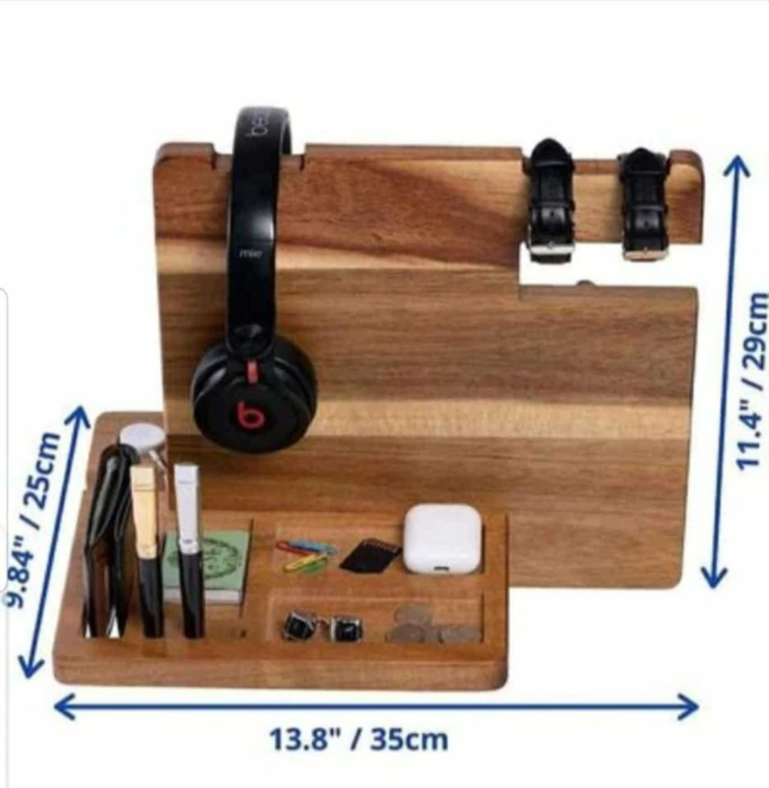 WUTCRFT -Wood Docking Station/Nightstand Organizer with .... - photo 5