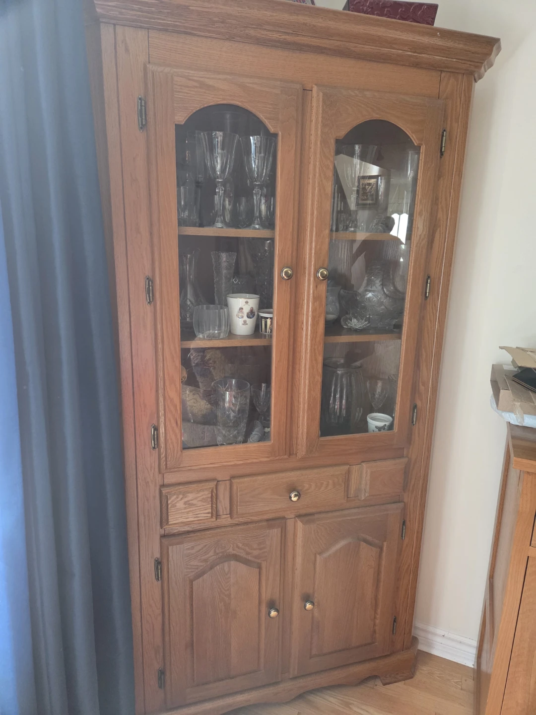 Solid Wood China Cabinet with Glass Doors - photo 2