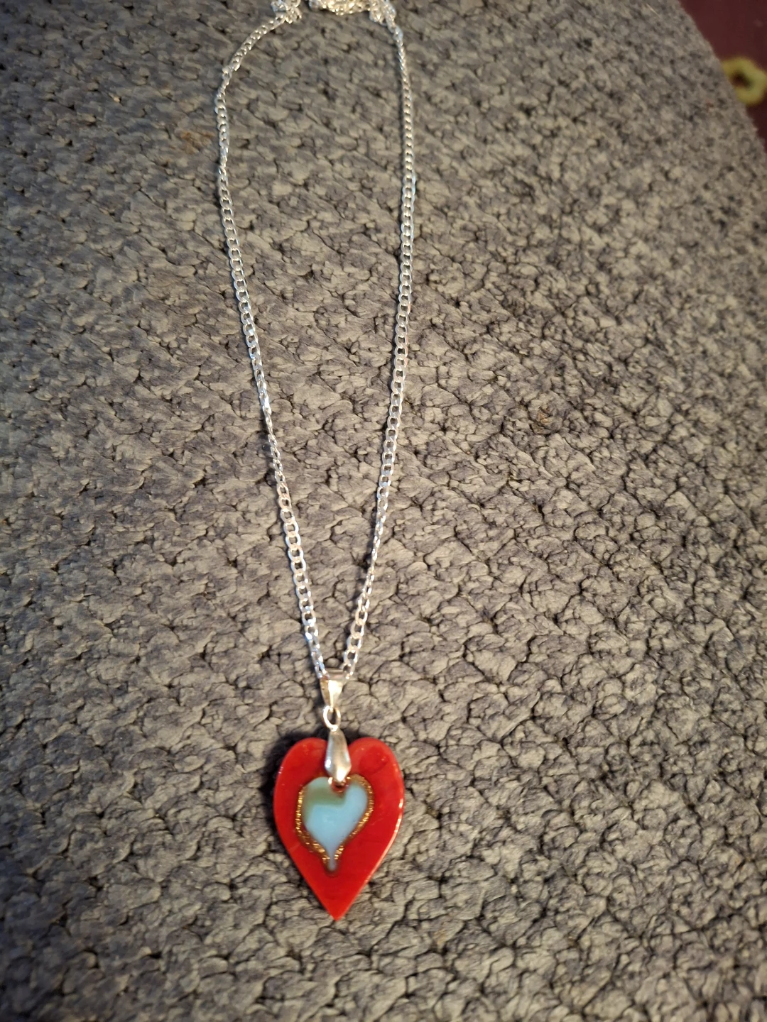 Sterling Silver Red Heart Necklace - photo 4