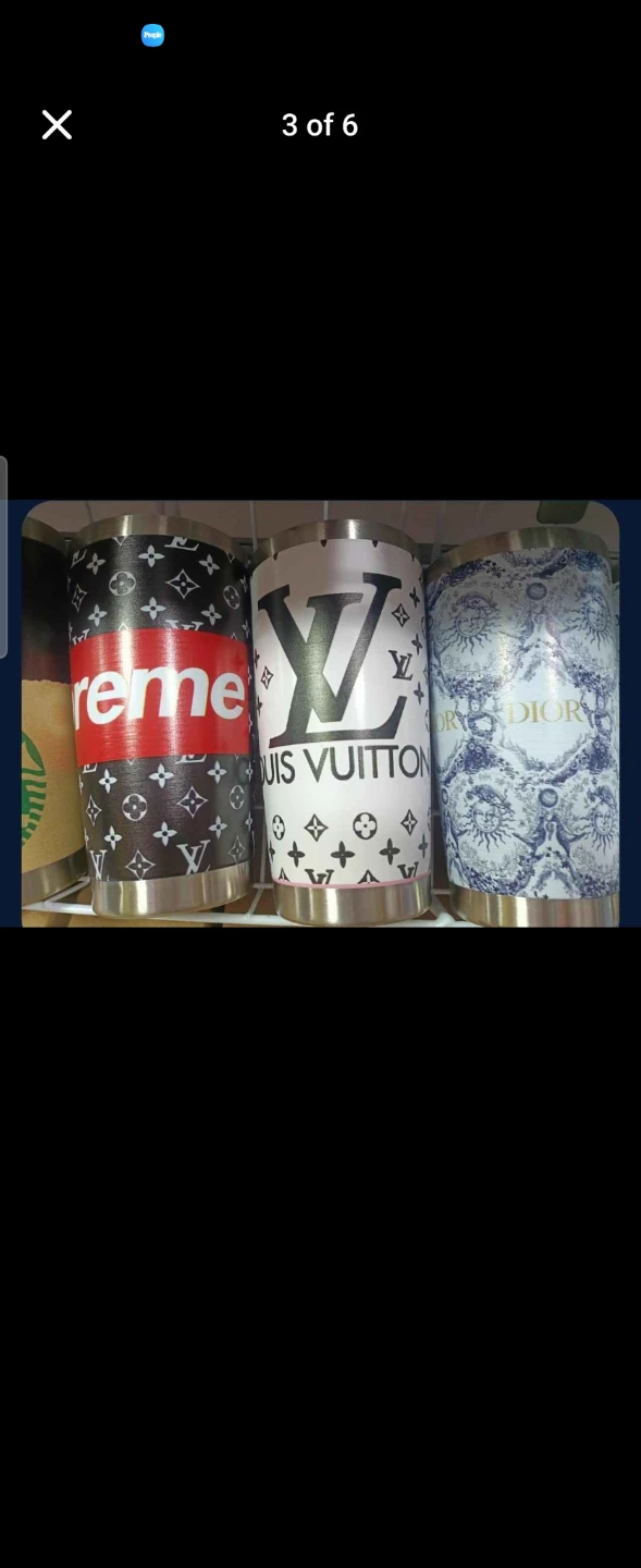 3 Tumblers - Louis Vuitton, Supreme, Dior Inspired