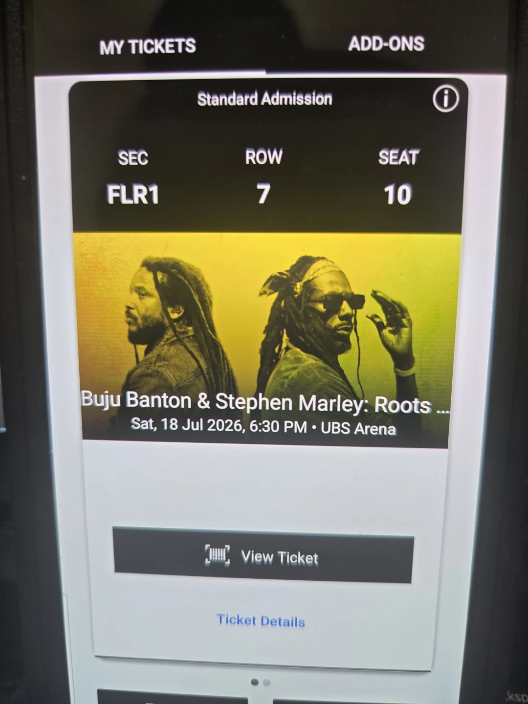 Buju Banton & Stephen Marley Ticket - July 18, 2026