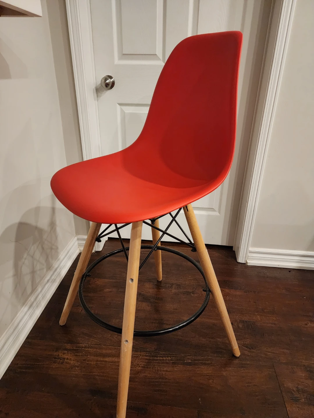 Pair of Red Bar Stools - photo 2