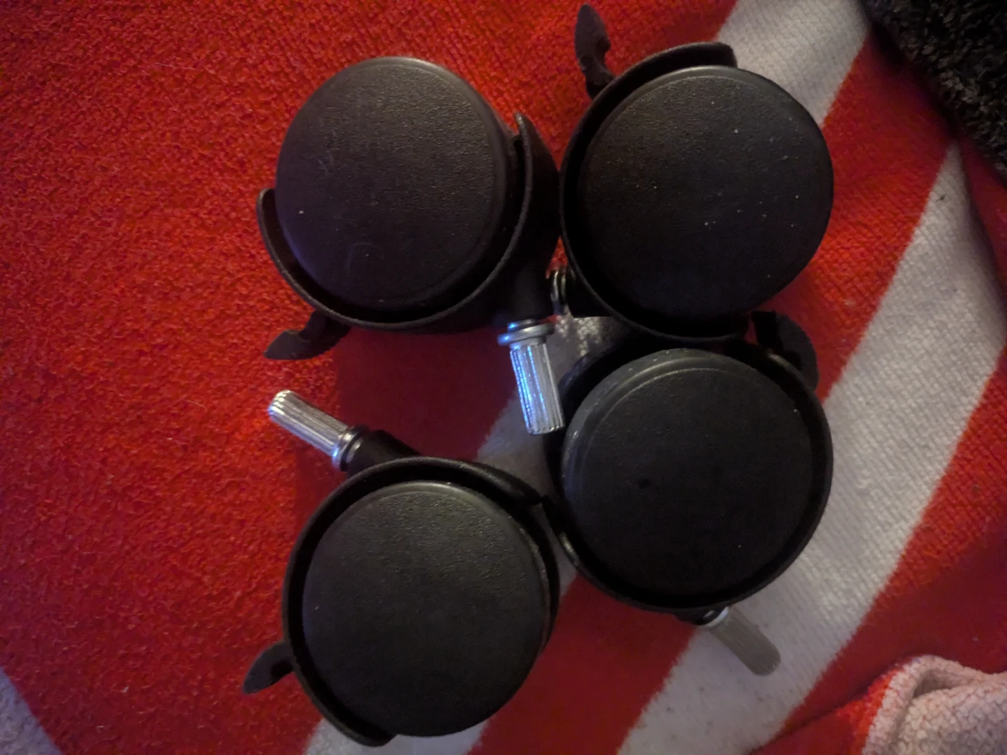 Set of 4 Black Office Chair Casters