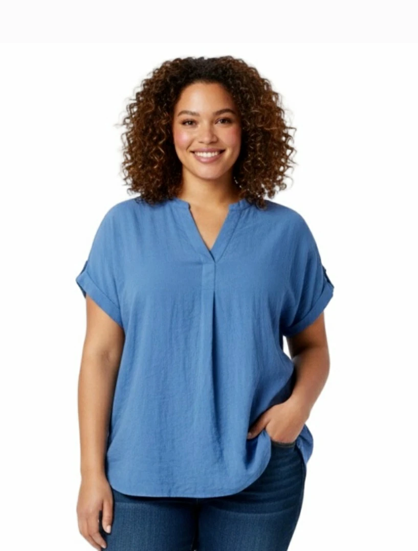 Brand new Rachel Roy Blue V-Neck Top Size XL