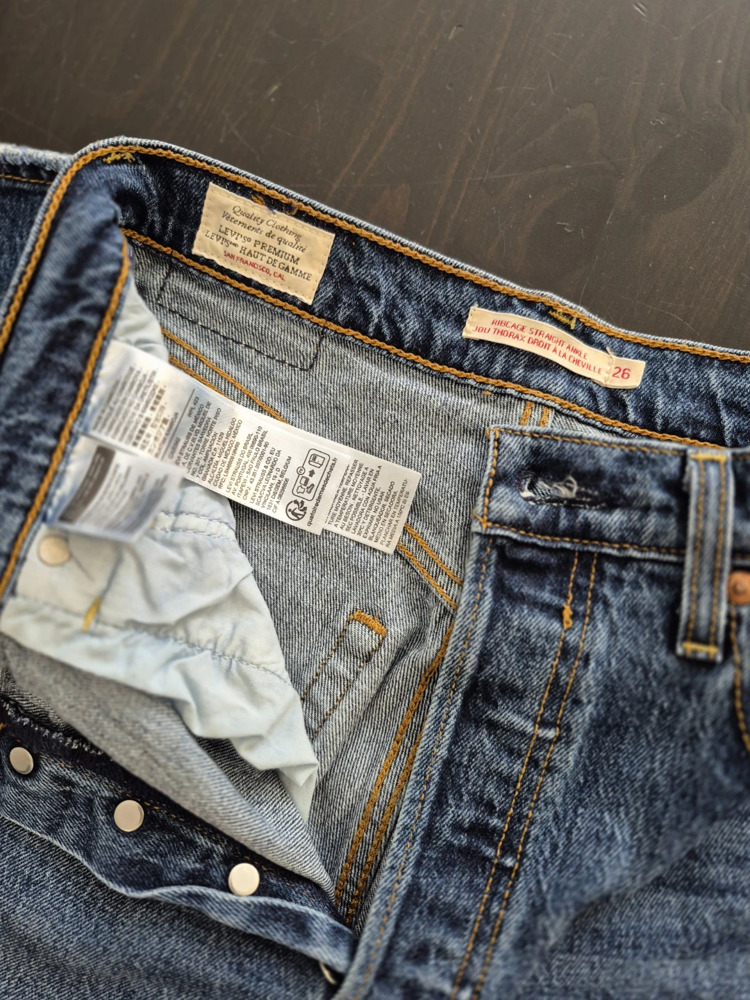 Levi's Ribcage Straight Ankle Jean Dark Wash - photo 2