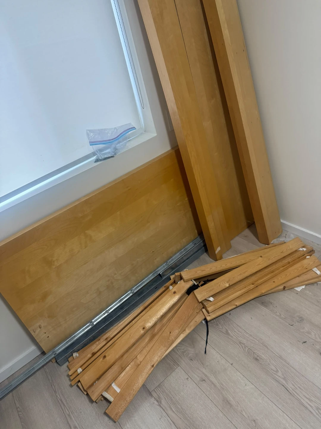 Wooden Bed Frame with Mattress